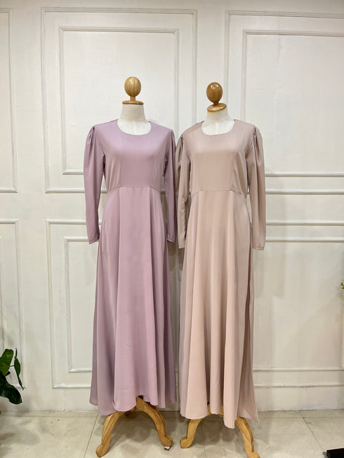 Women Round Neck Long Empire Dress